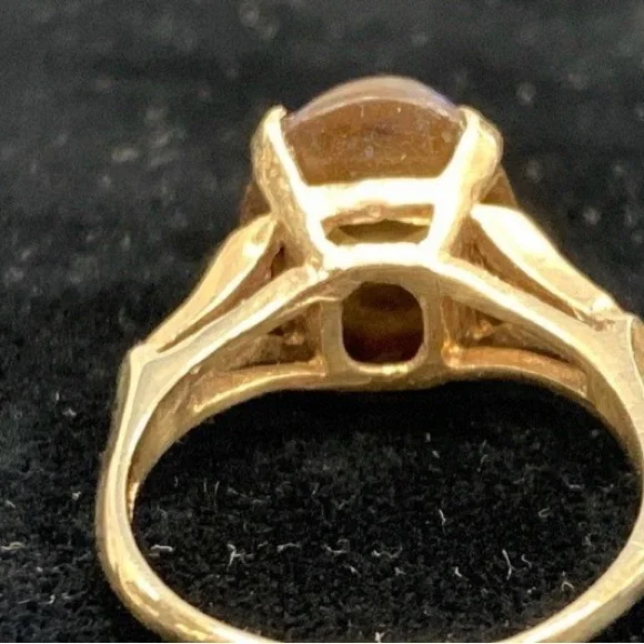 Rare vintage Koroit opal, in Queensland, Australia; set In 10 k gold - Picture 5 of 14